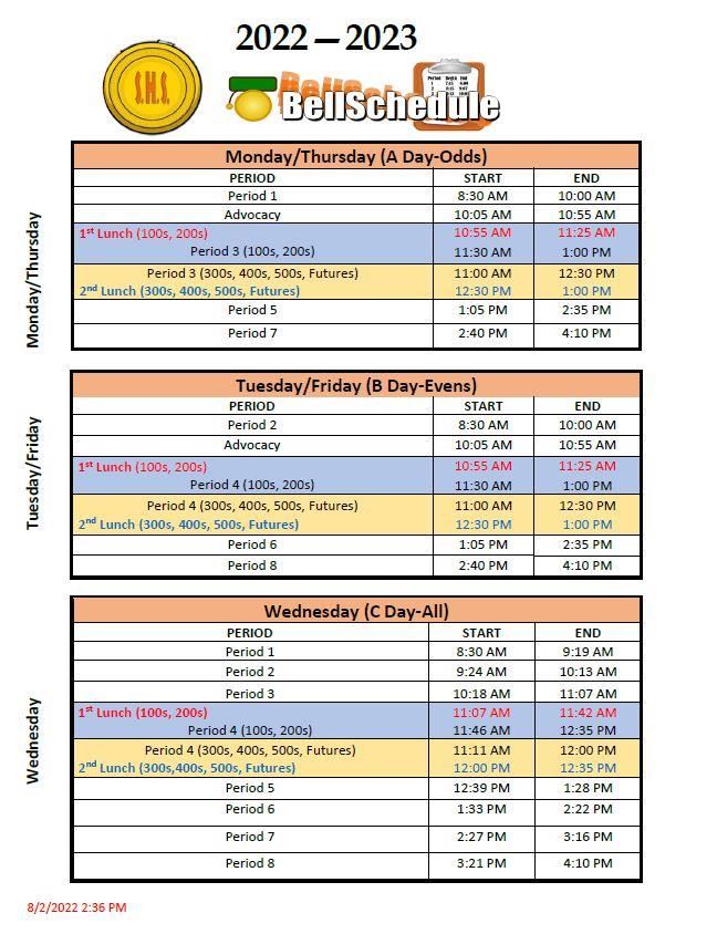 Bells Schedule